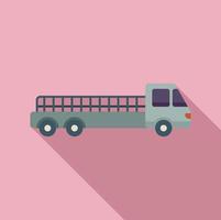 Airport truck icon flat vector. Transfer luggage vector