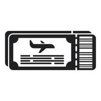 icono de billete de avión vector simple. viaje en avion