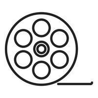 Clip reel icon outline vector. Film montage vector