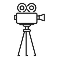 vector de contorno de icono de cámara de película. película de vídeo