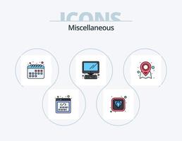 Miscellaneous Line Filled Icon Pack 5 Icon Design. map. open book. archive. reading. book vector
