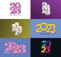 Big Set of 2023 Happy New Year logo text design 2023 number design template vector