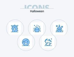 paquete de iconos azul de halloween 5 diseño de iconos. Navidad. insecto. gusano. Víspera de Todos los Santos. icono de halloween vector