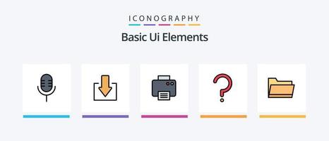 Basic Ui Elements Line Filled 5 Icon Pack Including man. gam. file. jewelry. diamond. Creative Icons Design vector