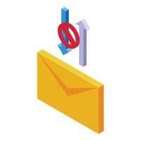 Mail send error icon isometric vector. Lost internet vector