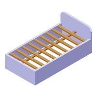 vector isométrico del icono de la cama de madera. trabajador de trabajo
