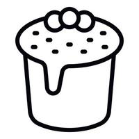 vector de contorno de icono de pastel de panettone. Pan dulce