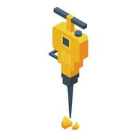 Dig hammer icon isometric vector. Gold mine vector