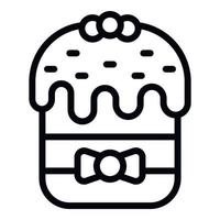 Cream panettone icon outline vector. Cake food vector