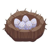 Sparrow eggs icon isometric vector. Bird house vector