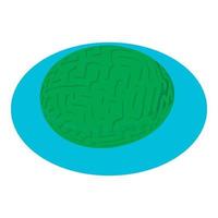 Brain coral icon isometric vector. Green diploria labyrinthiformis in water icon vector