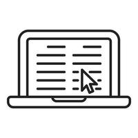 Laptop interaction icon outline vector. Business digital vector
