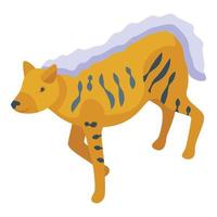 Gold hyena icon isometric vector. Wild animal vector