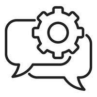 Online chat icon outline vector. Service team vector