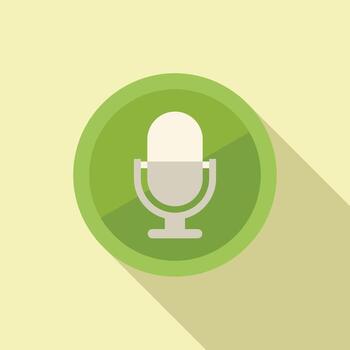 Microphone icon flat vector. Button interface vector