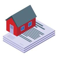 House paper icon isometric vector. Credit form vector