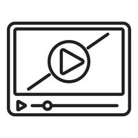 vector de contorno de icono de reproductor de vídeo. interfaz web