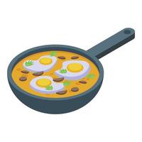 Fried egg sauce icon isometric vector. Tunisia travel vector