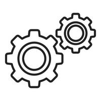 Web gear icon outline vector. Interface contact vector