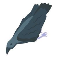 Raven icon isometric vector. Crow bird vector