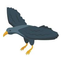 Dark raven icon isometric vector. Crow bird vector