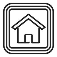 House button icon outline vector. Computer interface vector