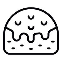 Chocolate panettone icon outline vector. Cake food vector