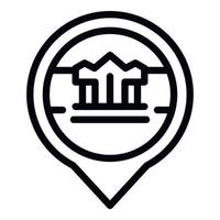 Cambodia location icon outline vector. Temple map vector