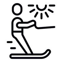 Water ski icon outline vector. Summer sport