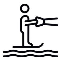 Recreation water ski icon outline vector. Sea fun vector