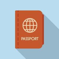 Passport icon flat vector. Flight transfer vector