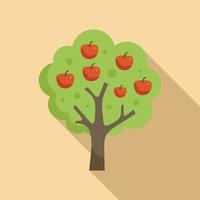 Apple tree icon flat vector. Plant bush vector