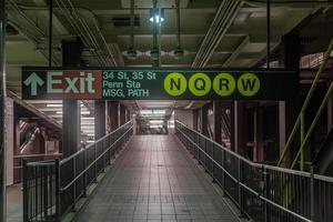 New York City - August 8, 2017 -  Tunnel in the 34th Street Subway Station in Midtown Manhattan, New York City. photo