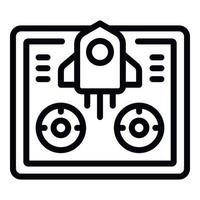 Rocket game icon outline vector. Online mobile vector