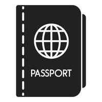 vector simple de icono de pasaporte. transferencia de vuelo