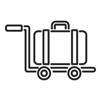 Luggage cart icon outline vector. Airport transfer vector