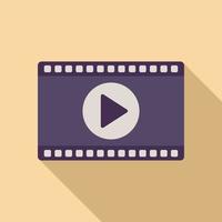 Movie clip icon flat vector. Video montage vector