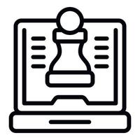 Online chess icon outline vector. Game pc vector