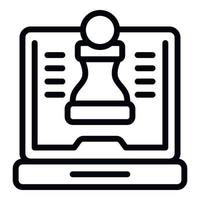 Online chess icon outline vector. Game pc vector