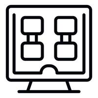 Pc gamer monitor icon outline vector. Digital device vector