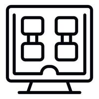 Pc gamer monitor icon outline vector. Digital device vector