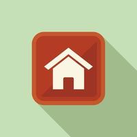 House button icon flat vector. Computer interface vector