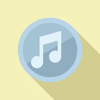 Music button icon flat vector. Web interface vector