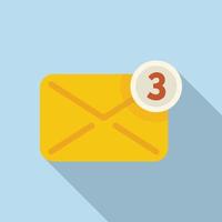 Mail inbox icon flat vector. Button interface vector