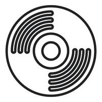 Vinyl disc icon outline vector. Digital interface vector