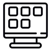 Computer internet icon outline vector. Tv remote video vector