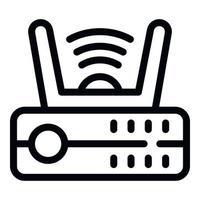 Smart wifi box icon outline vector. Home tv vector