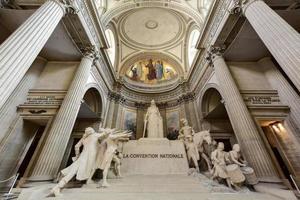 Paris, France - May 17, 2017 -  Sculptures of the Pantheon, in the Latin Quarter in Paris, France. photo