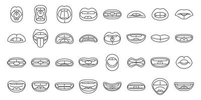 Articulation icons set outline vector. Childhood development vector