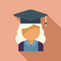 Campus graduation icon flat vector. College education vector